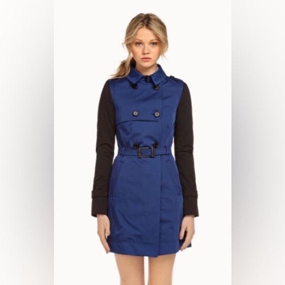 Soia & Kyo Adelle Jacket Blue Trench Coat Size S - Picture 1 of 10
